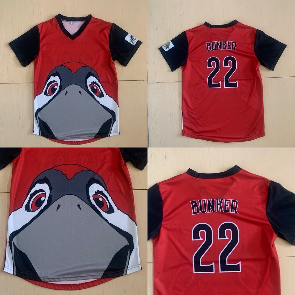 Success Brand Men's Size M MiLB Fayetteville Woodpeckers #22 Bunker T-Shirt